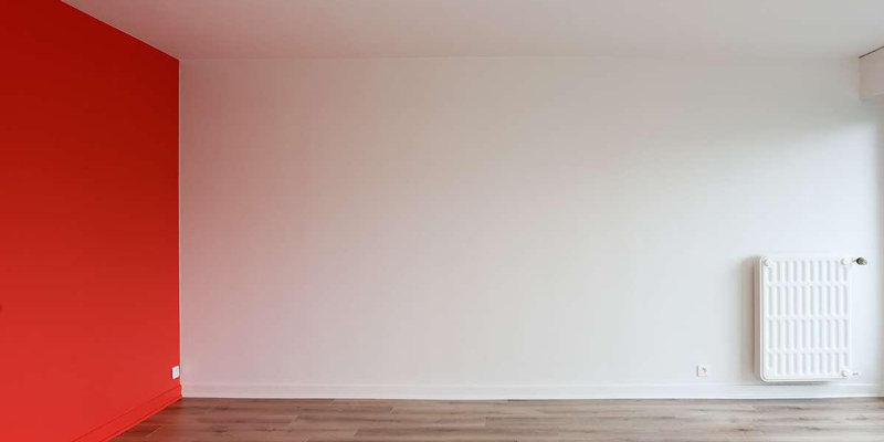 chambre mur peinture rouge et blanc